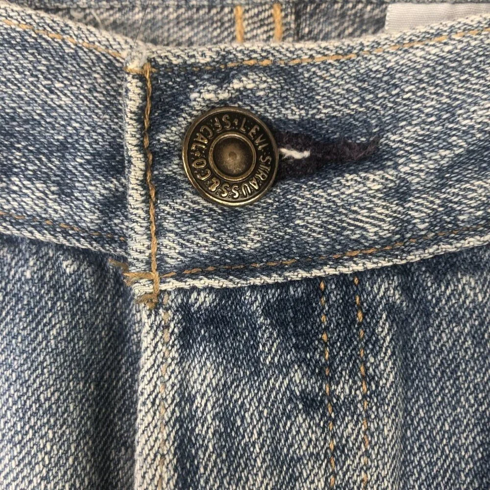 Vintage Levis 501 Jeans Mens 34x30 Leather Patch Button Fly WPL423 Faded Mexico
